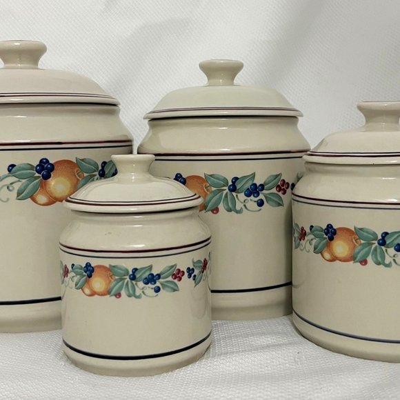 Corelle Coordinates Abundance 4PCS Stoneware Canister Set - Picture 2 of 7